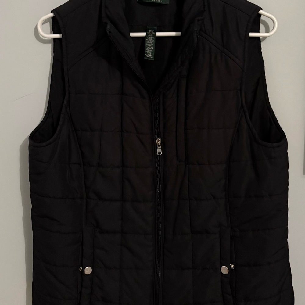 Ralph Lauren Women’s Black Quilted Puffer Vest Sz L